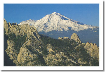 Castle Crags and  Mt Shasta, near Redding