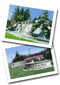 Welcome Sign and Fountain, Redding CA