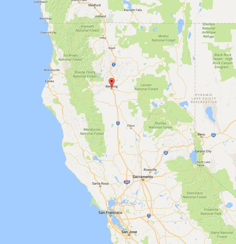 Location of Sunset Real Estate, Redding CA